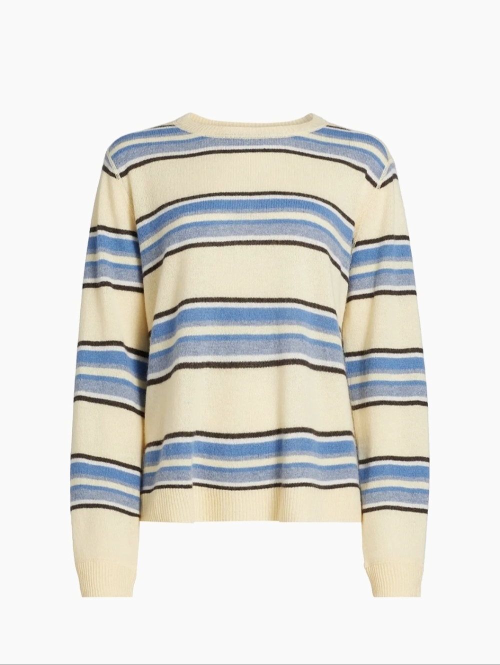 Cashmere Boyfriend Sweater Parmesan Multi Stripe - Picture 2 of 7
